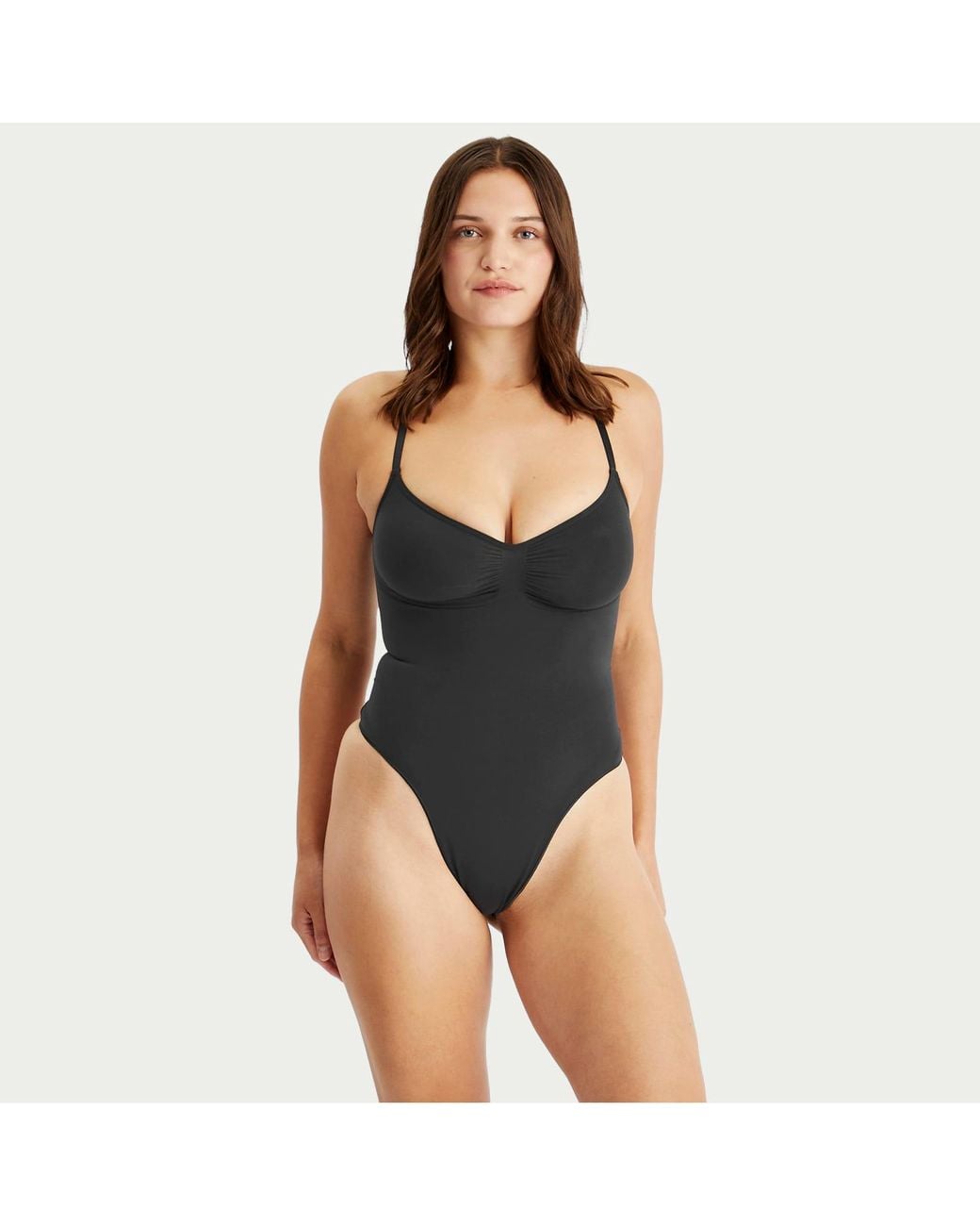 Skims Black Seamless Sculpt Thong Bodysuit