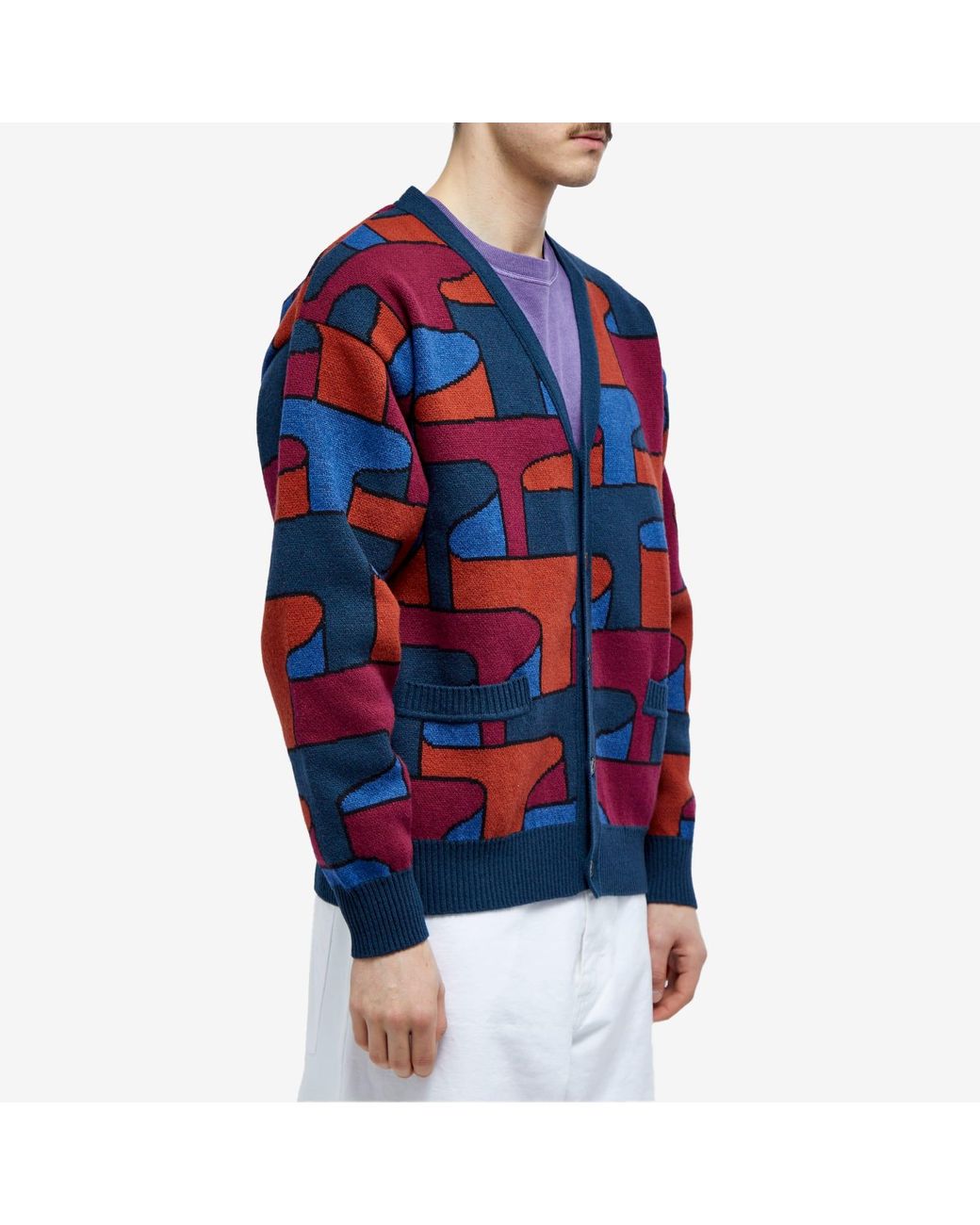 by Parra Crayons All Over Knit Cardigan in Blue for Men Lyst UK