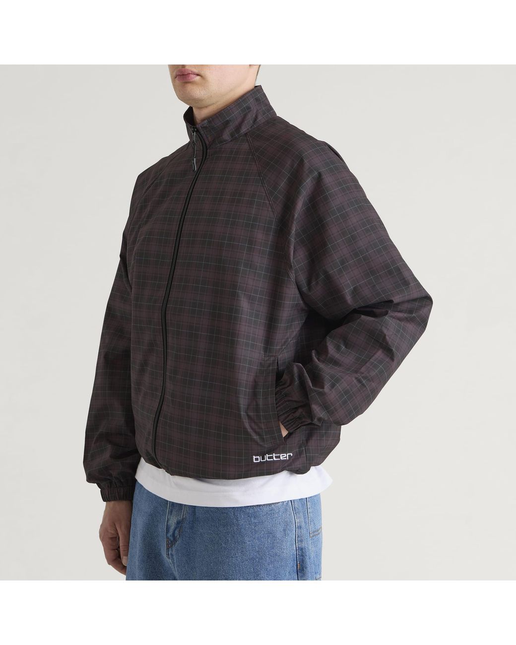 Butter Goods Black Plaid Nylon Jacket for men