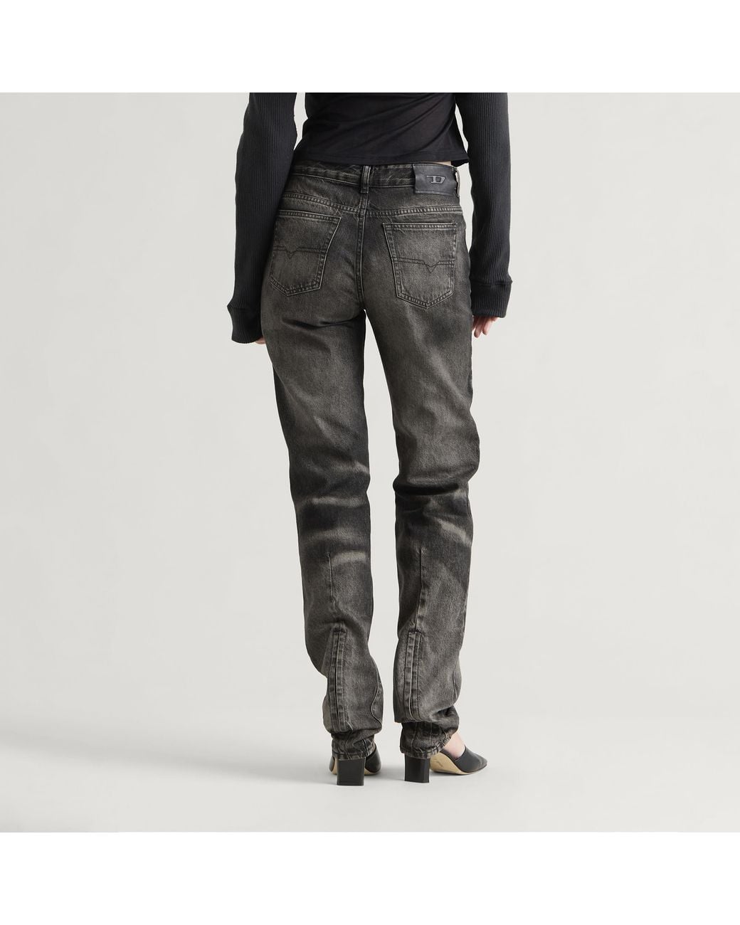 DIESEL Gray D-Liet Straight Leg Jeans