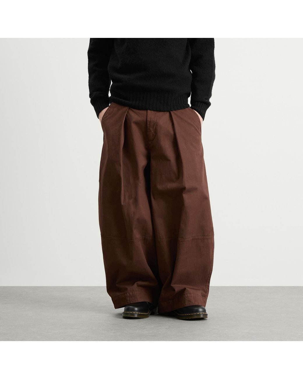 YMC Brown Garment Dyed Modal Deadbeat Trouser for men