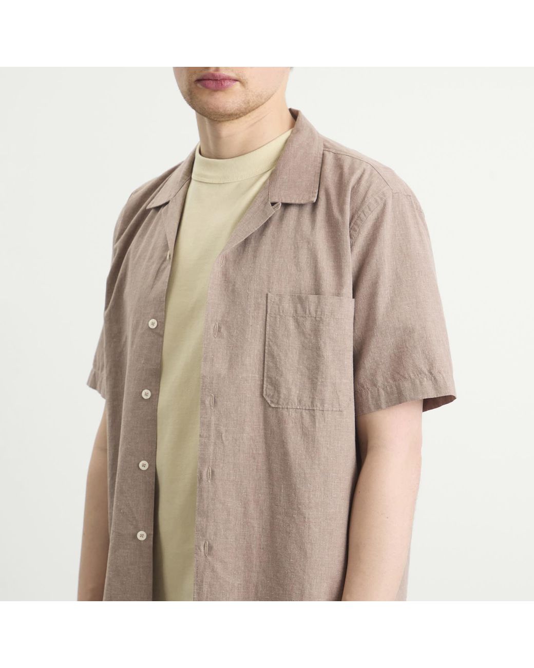 Universal Works Natural Sido Linen Mix Road Shirt for men
