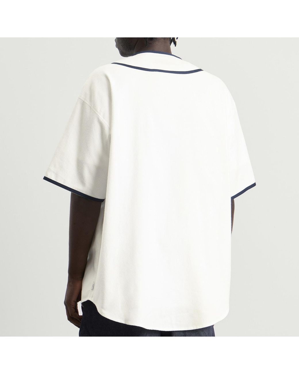 (w)taps White League Short Sleeve Shirt for men