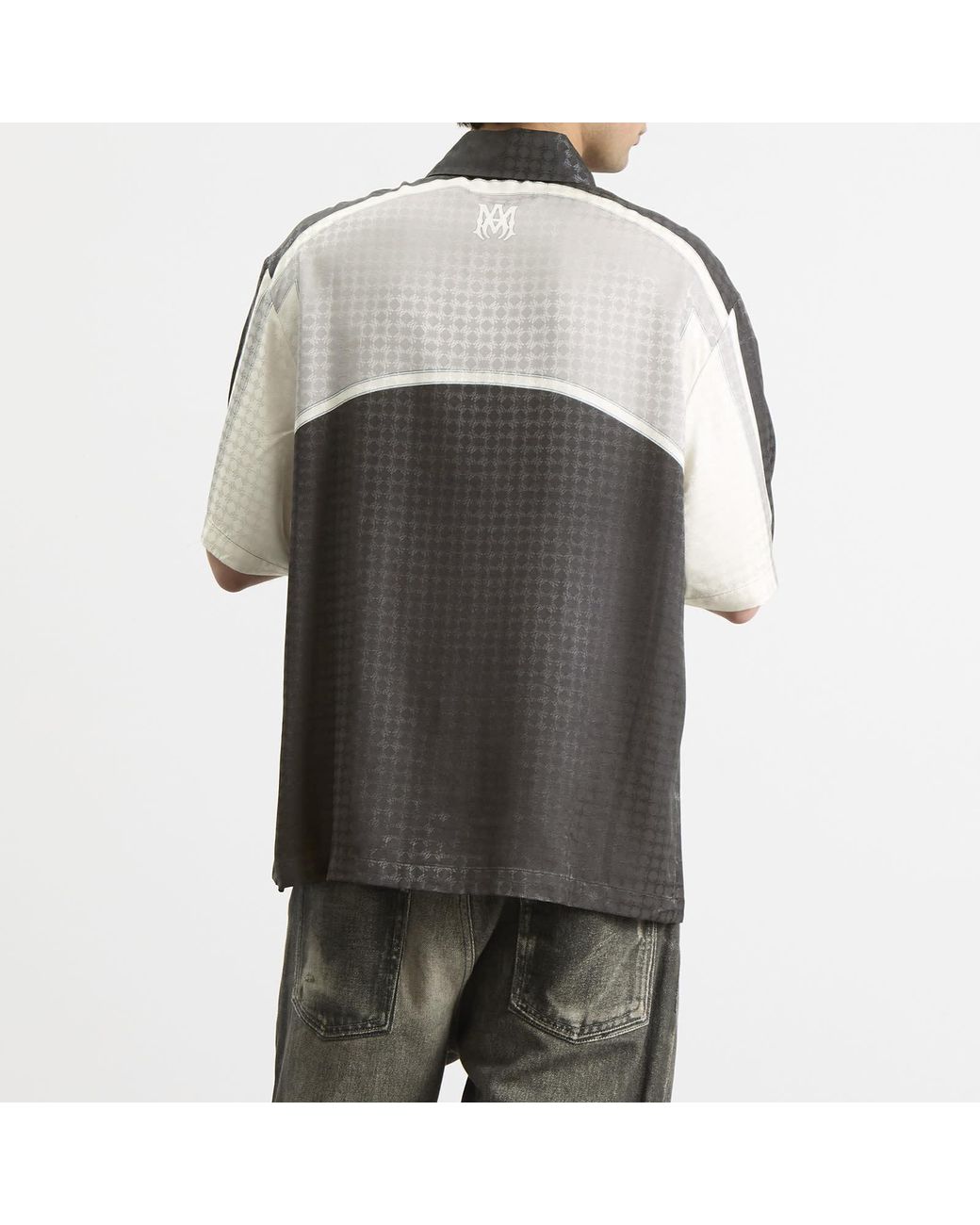 Amiri Gray Ma Quad Panel Camp Shirt for men