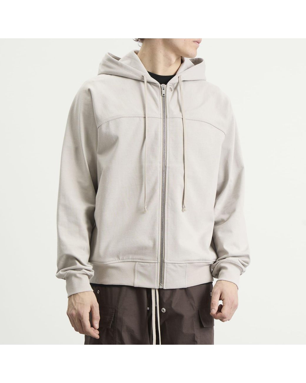 Rick Owens Natural Zip Hoodie for men
