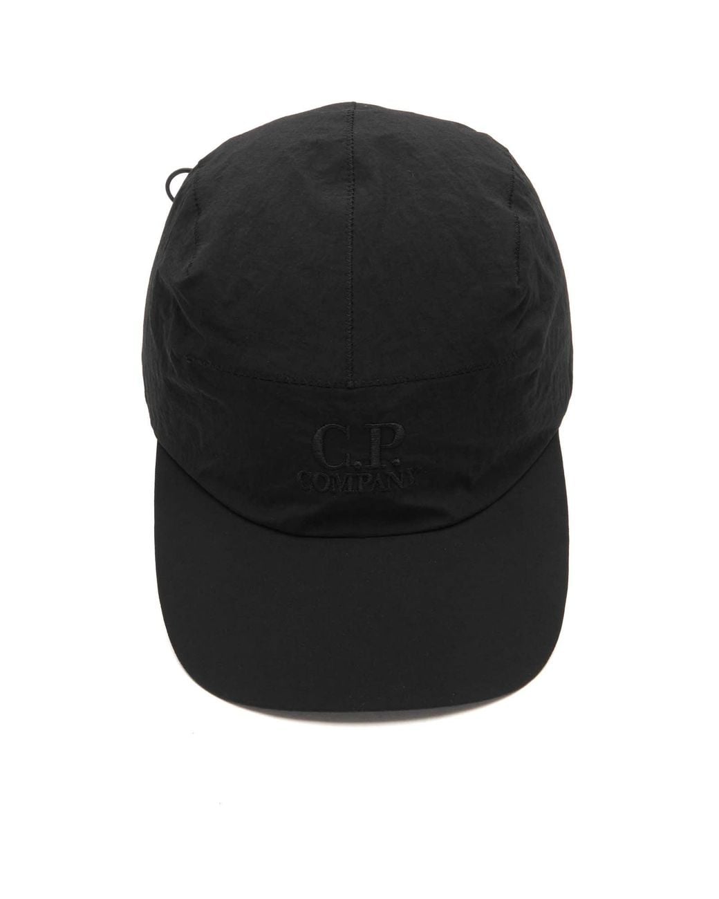 C P Company Black Paper Touch Baseball Cap for men