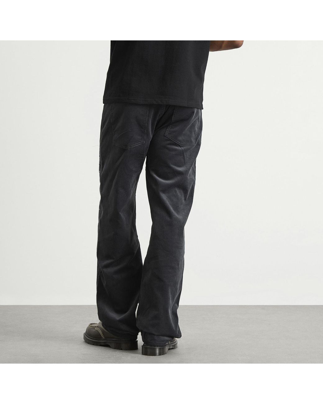 Nomarythm Textile Gray Bandana Embroidery Corduroy Trousers for men