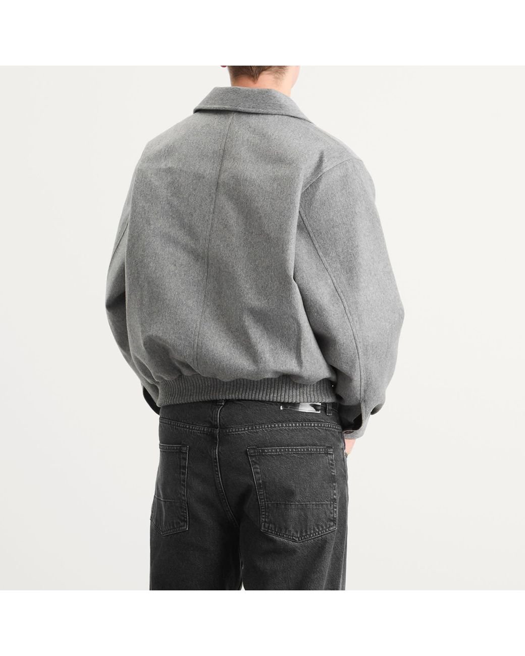AURALEE Cashmere Moleskin Zip Blouson in Gray for Men | Lyst