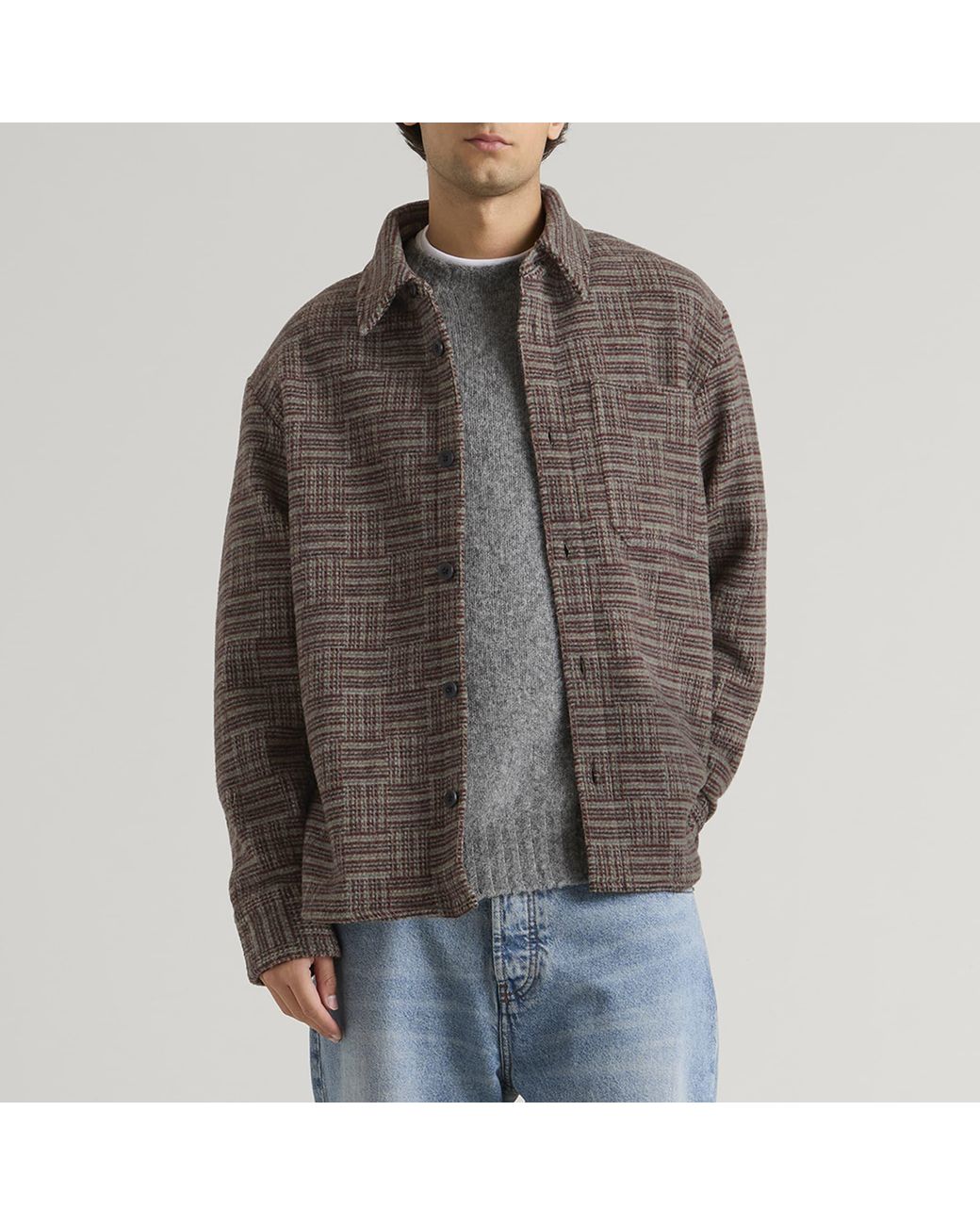 A.P.C. Brown Baptiste Graphic Wool Overshirt for men
