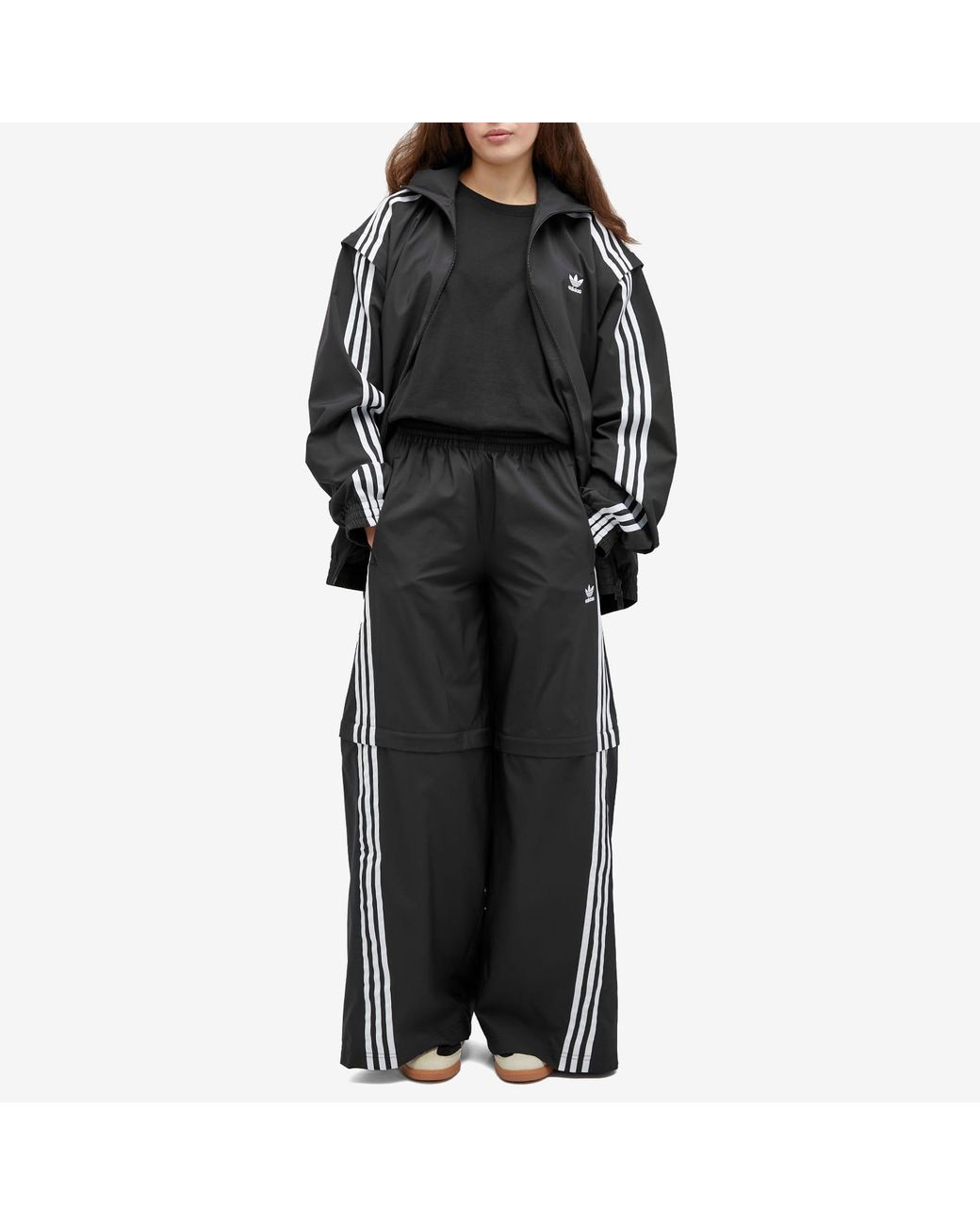 パンツ ADIDAS Oversized Zip-Off Track Pants 4FK1274 adidas Originals Oversized Zip Off tracksuit pants Black