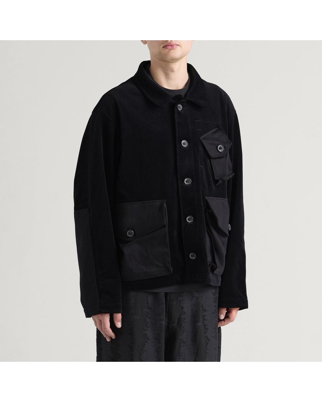 Y-3 Black Velvet Corduroy Utility Blouson for men
