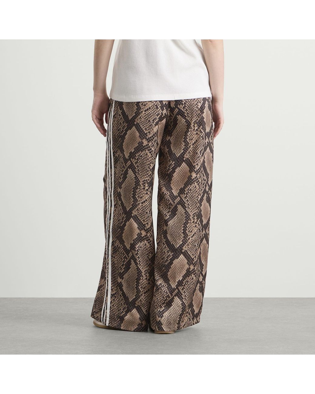 Adidas Gray Satin Wide Leg Track Pant