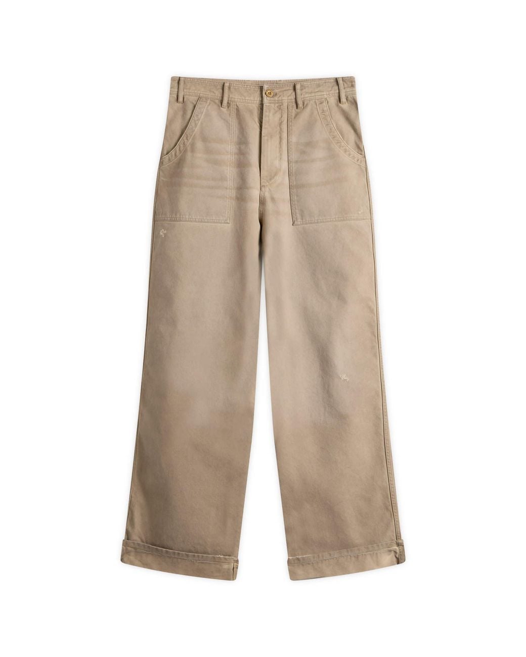 Acne Natural Plinty Rustic Cotton Twill Trousers for men