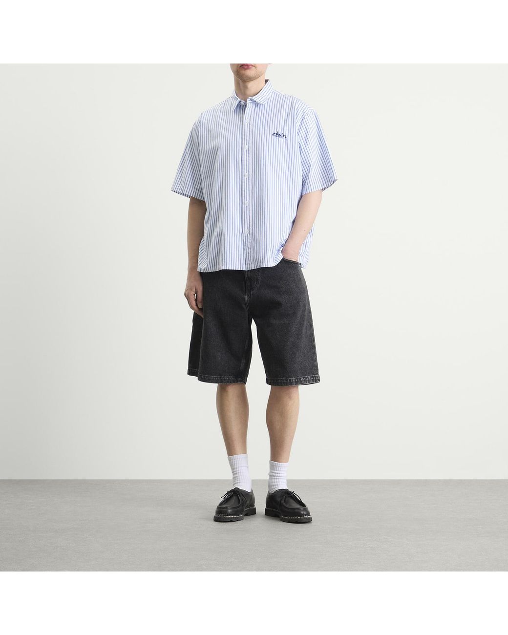 Edwin Gray Denim Worker Shorts for men