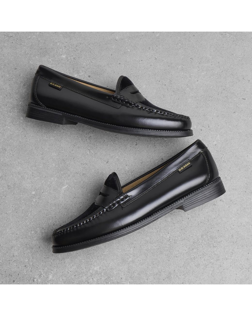 G.H.BASS Black Easy Weejun Penny Velvet Loafers