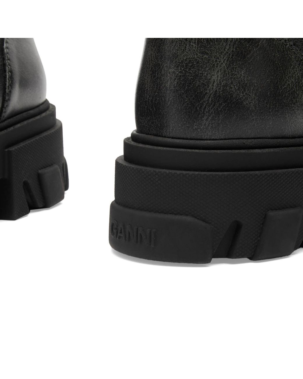 Ganni Black Cleated Mountain Boots