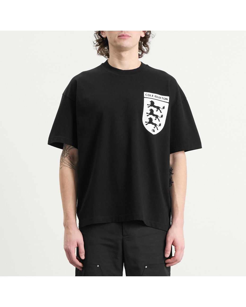 Cole Buxton Black Three Lions T-Shirt for men