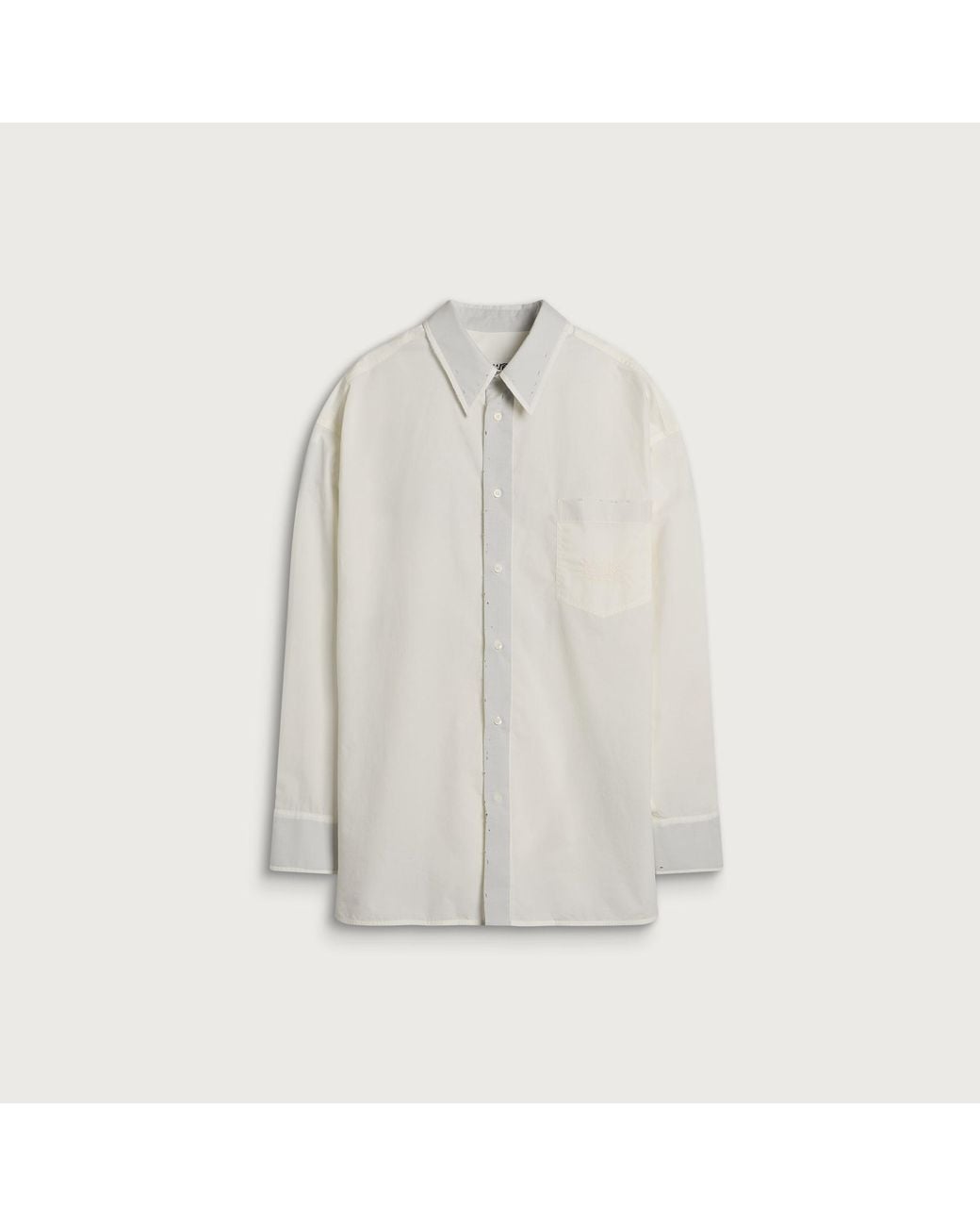 Maison Margiela White Mm6 Plain Long-Sleeved Shirt for men