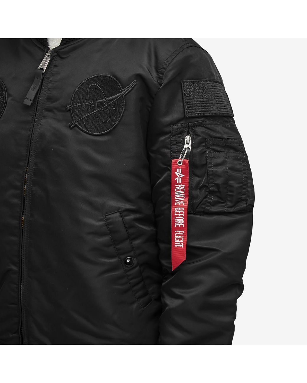 ALPHA NASA MA-1 ブラック Alpha Industries MA-1 VF NASA Orange Lined Bomber Jacket