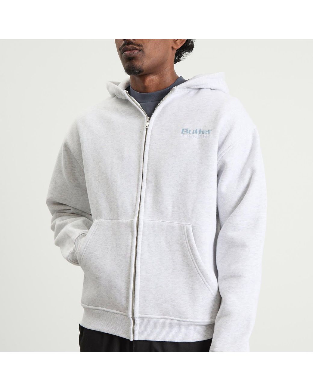 Butter Goods Internationale Zip Hoodie in White for Men | Lyst