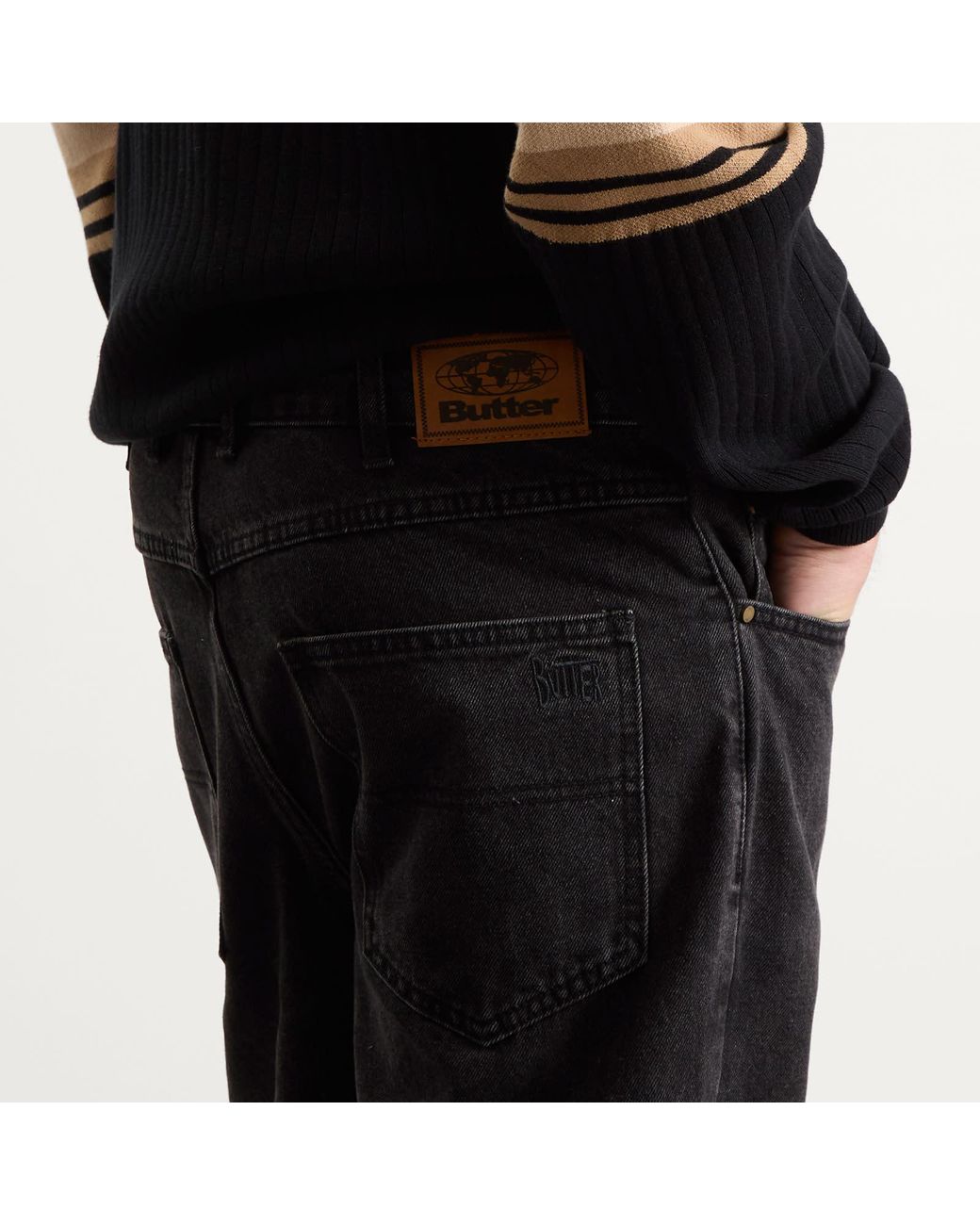 Butter Goods Gray Straight Leg Denim Jeans for men