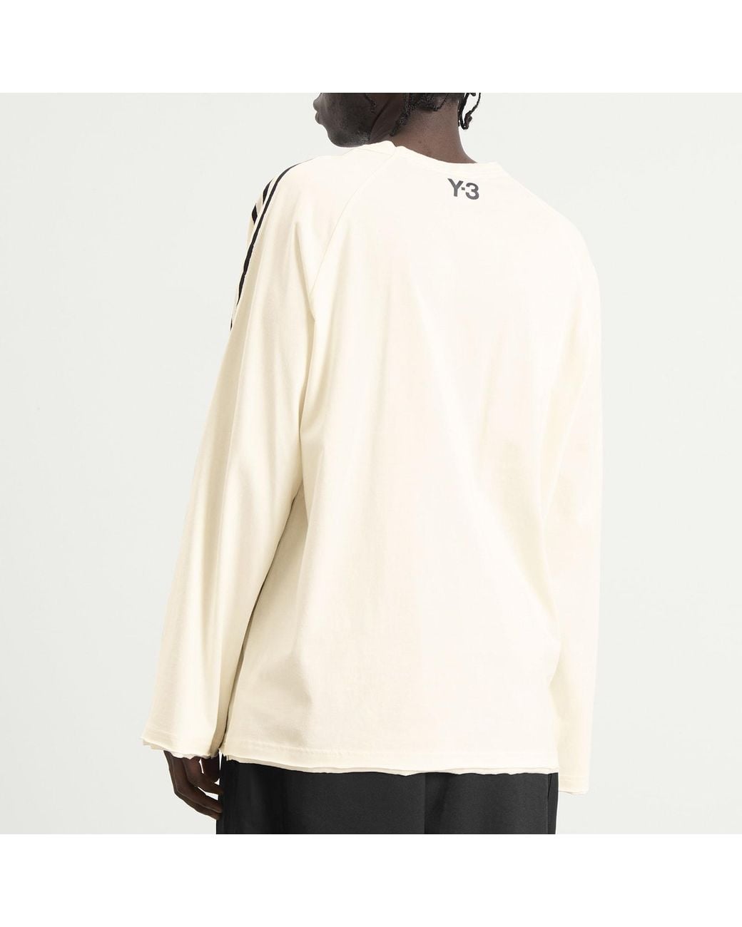 Y-3 Natural Distressed Long Sleeve T-Shirt for men