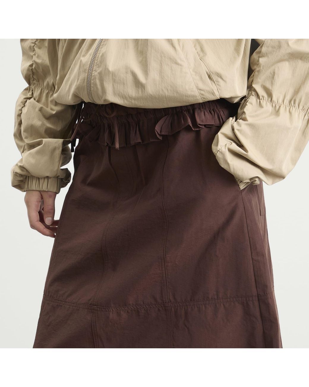 Damson Madder Brown Amber Panel Midi Skirt