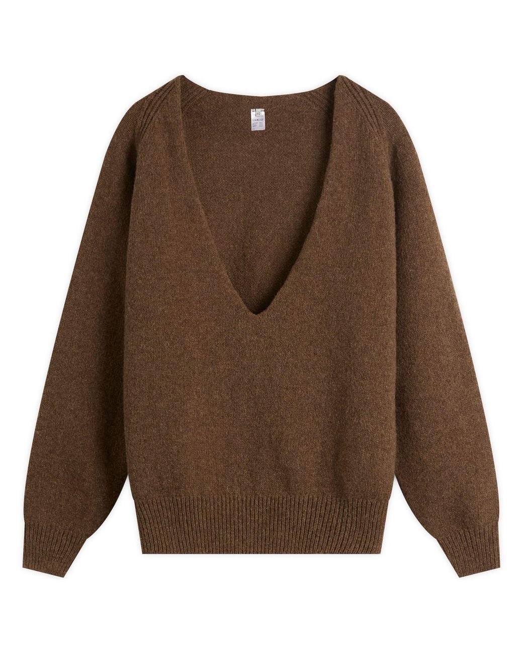 Baserange Soar V Neck Merino Wool Jumper in Brown | Lyst