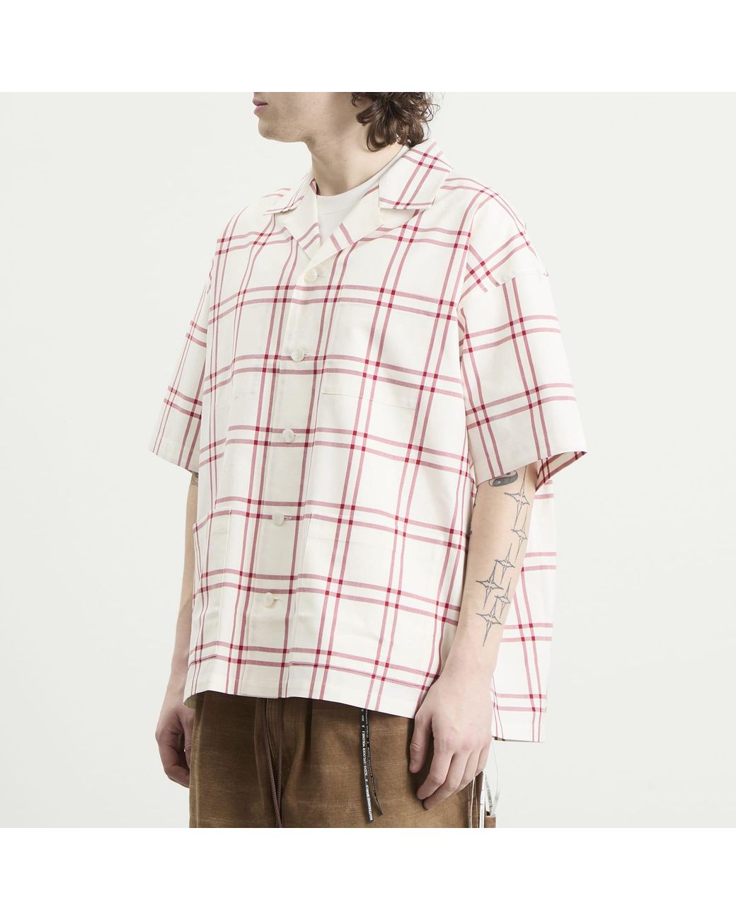 MASTERMIND WORLD Pink Plaid Short Sleeve Shirt for men