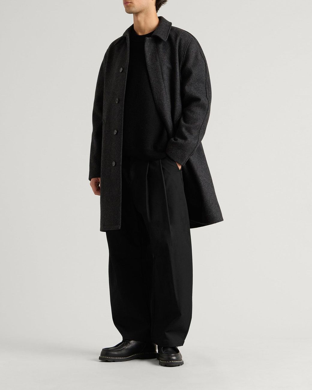 A.P.C. Black Auster Wool Mac Jacket for men