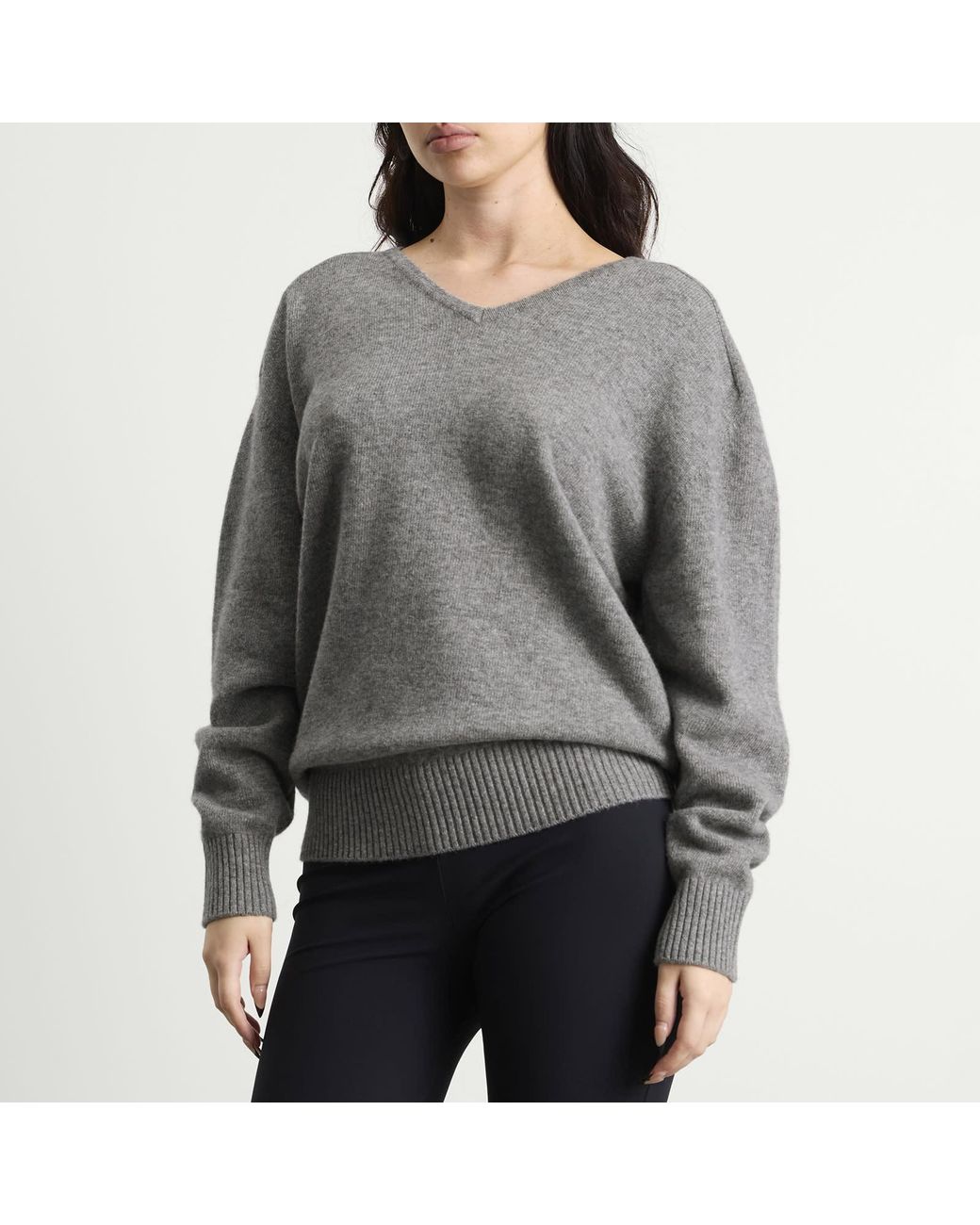NOTHING WRITTEN Gray Carna V-Neck Pullover