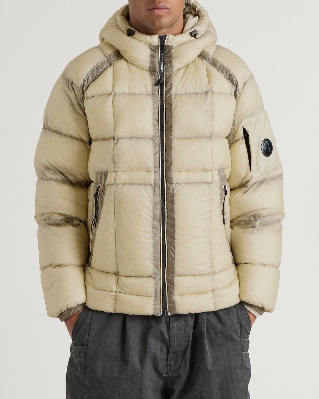 C P Company Natural Dd-Shell Hooded Down Jacket for men
