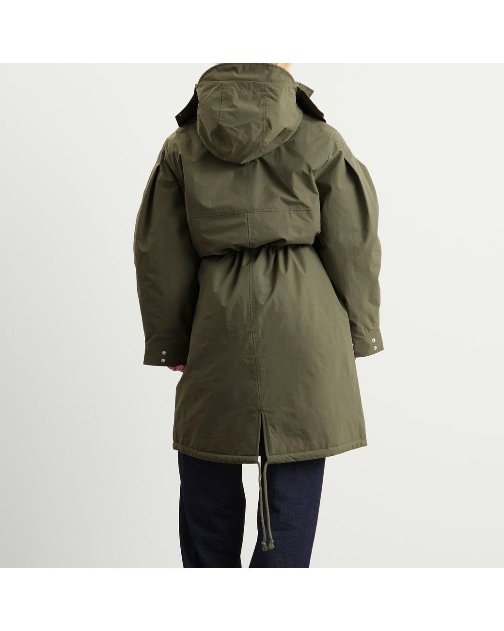 Ganni Green Ripstop Tri-Layer Parka Coat