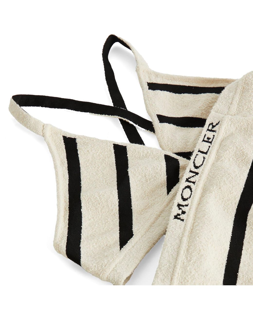 Moncler White Stripe Bikini Set