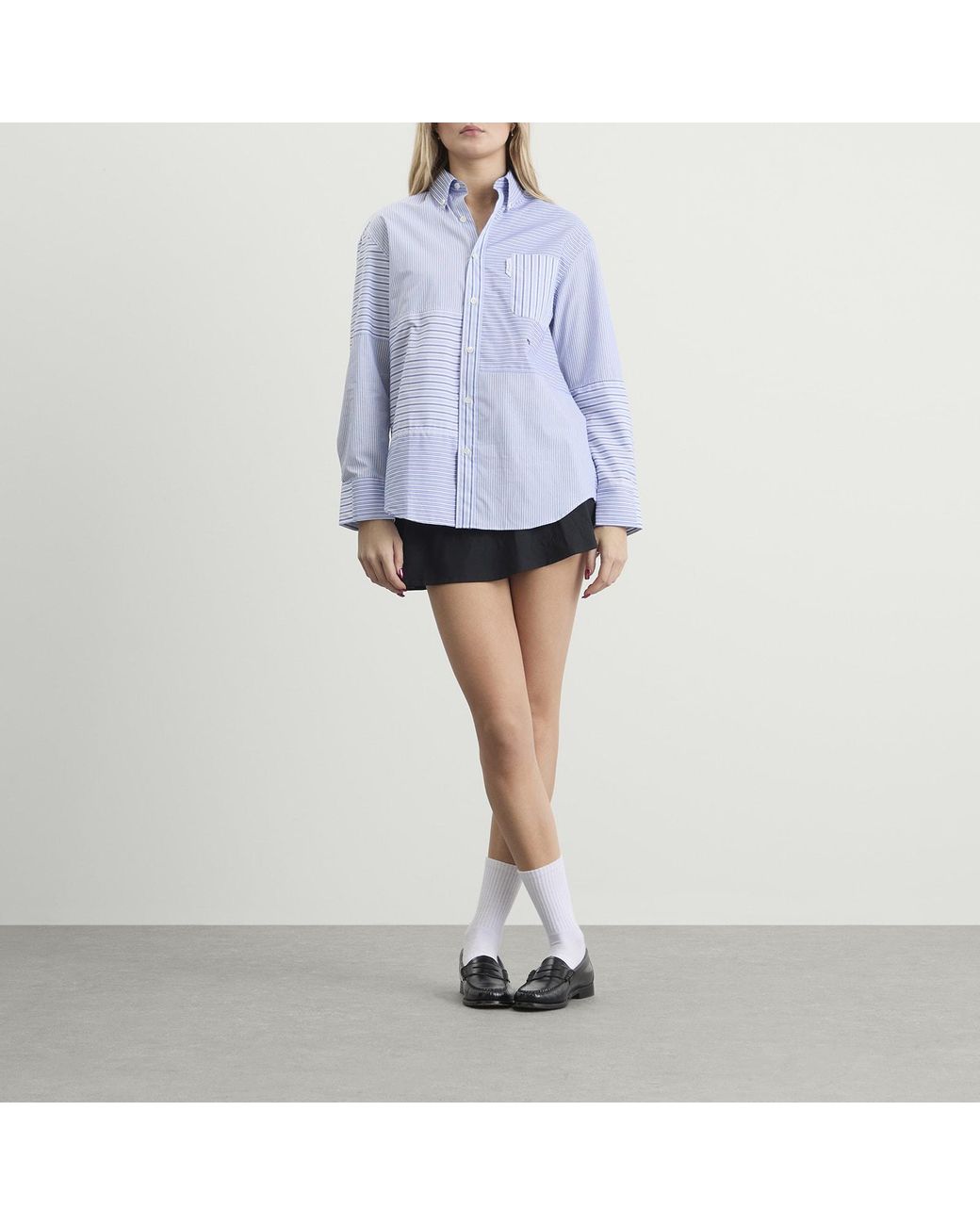 HOMMEGIRLS Blue Patchwork Shirt