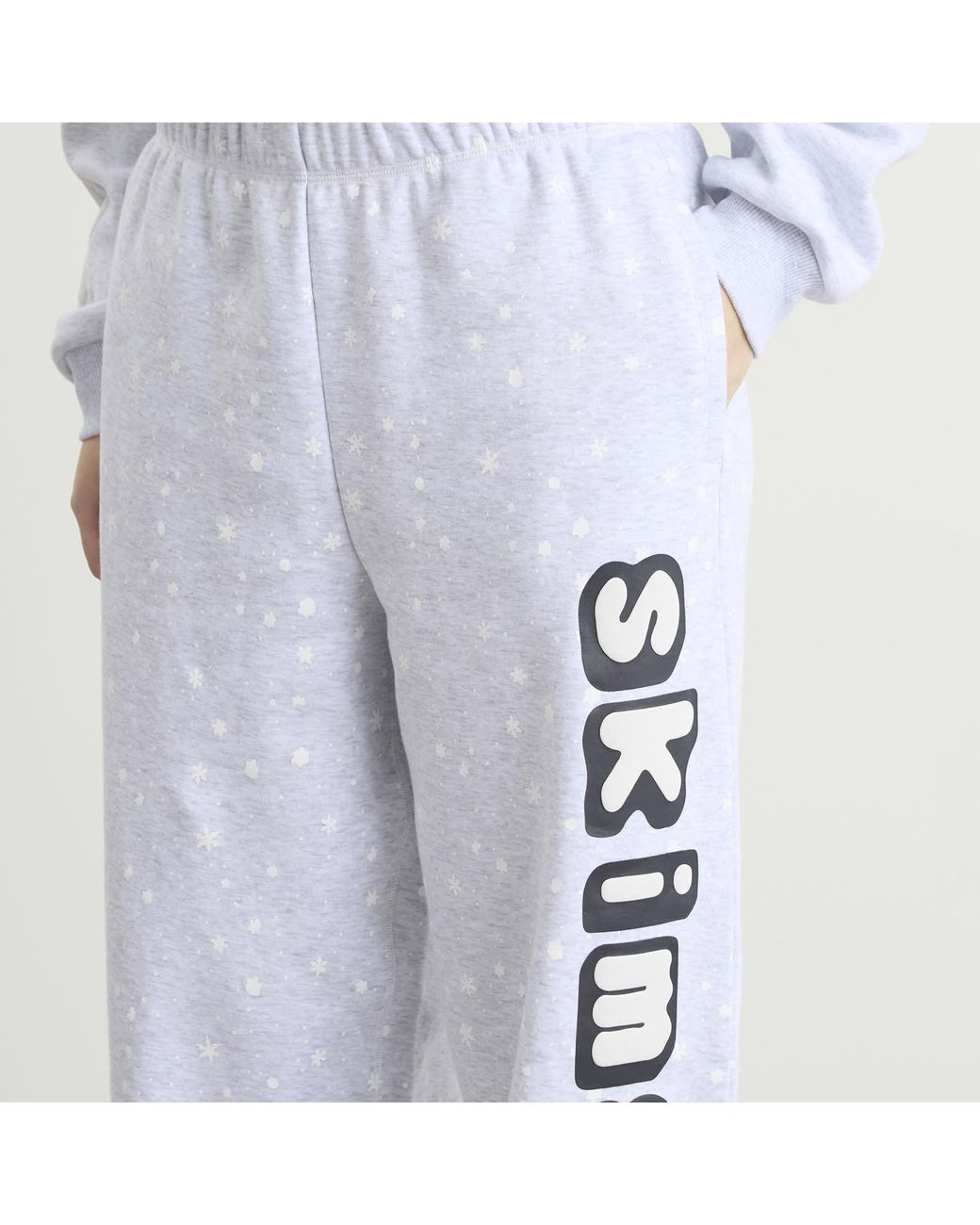Skims White X Cpfm Cotton Fleece Straight Leg Pant