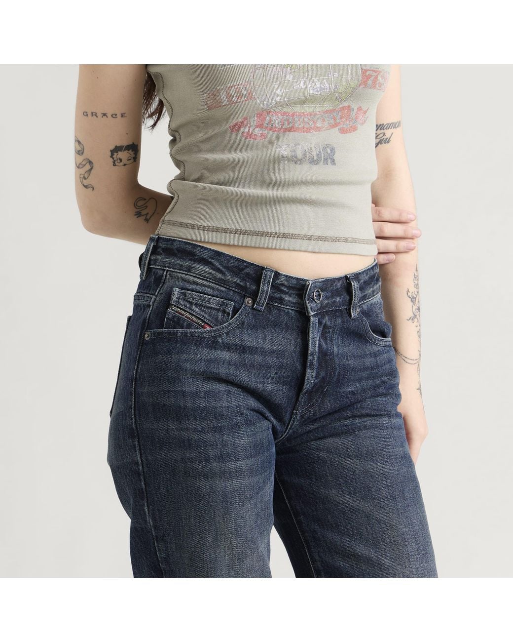 DIESEL Blue D-Liet Straight Leg Jeans