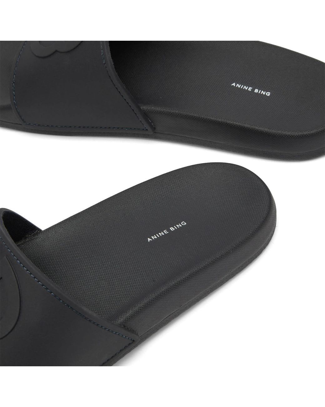 Anine Bing Black Isla Slides