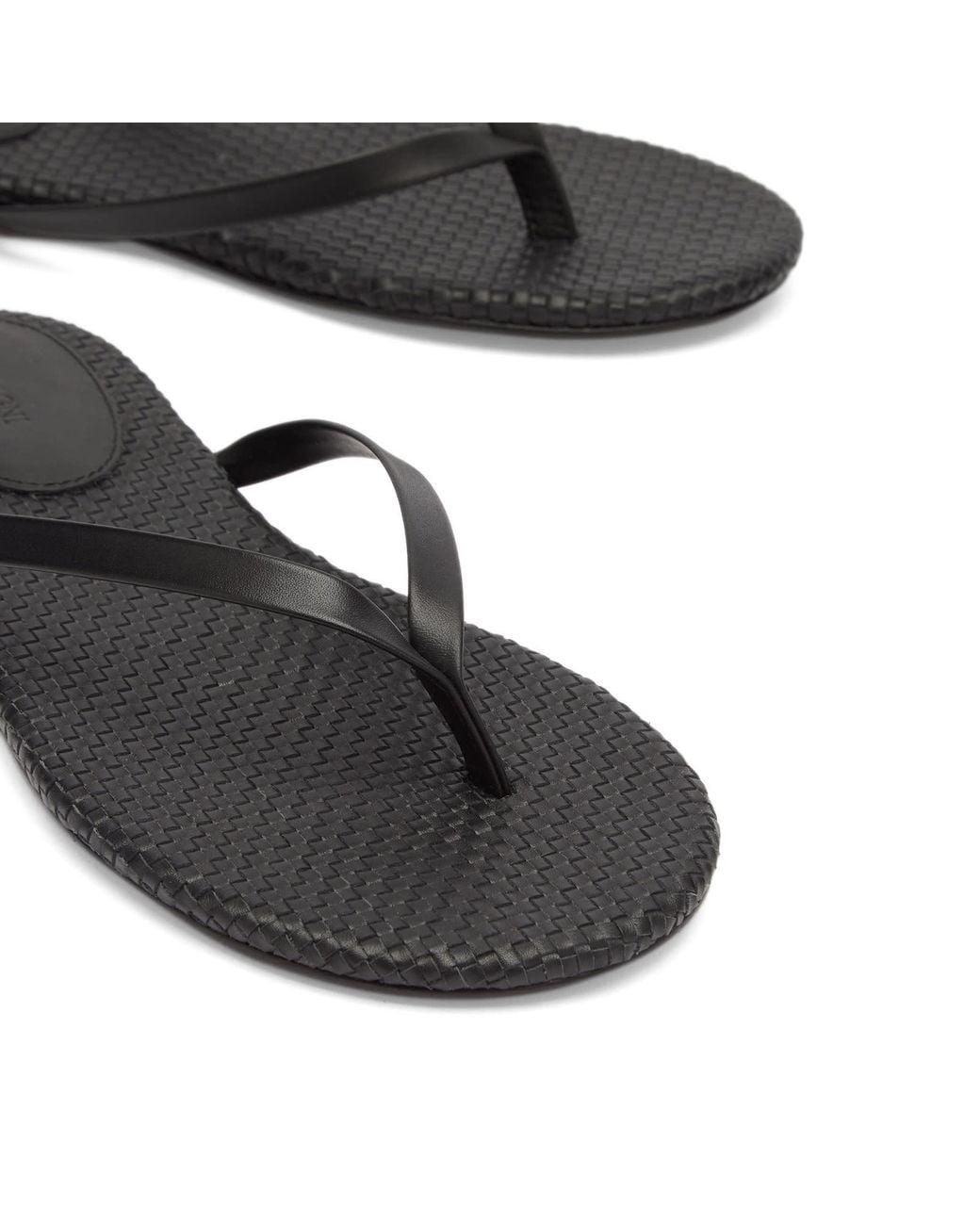 St. Agni Black Woven Flip Flop