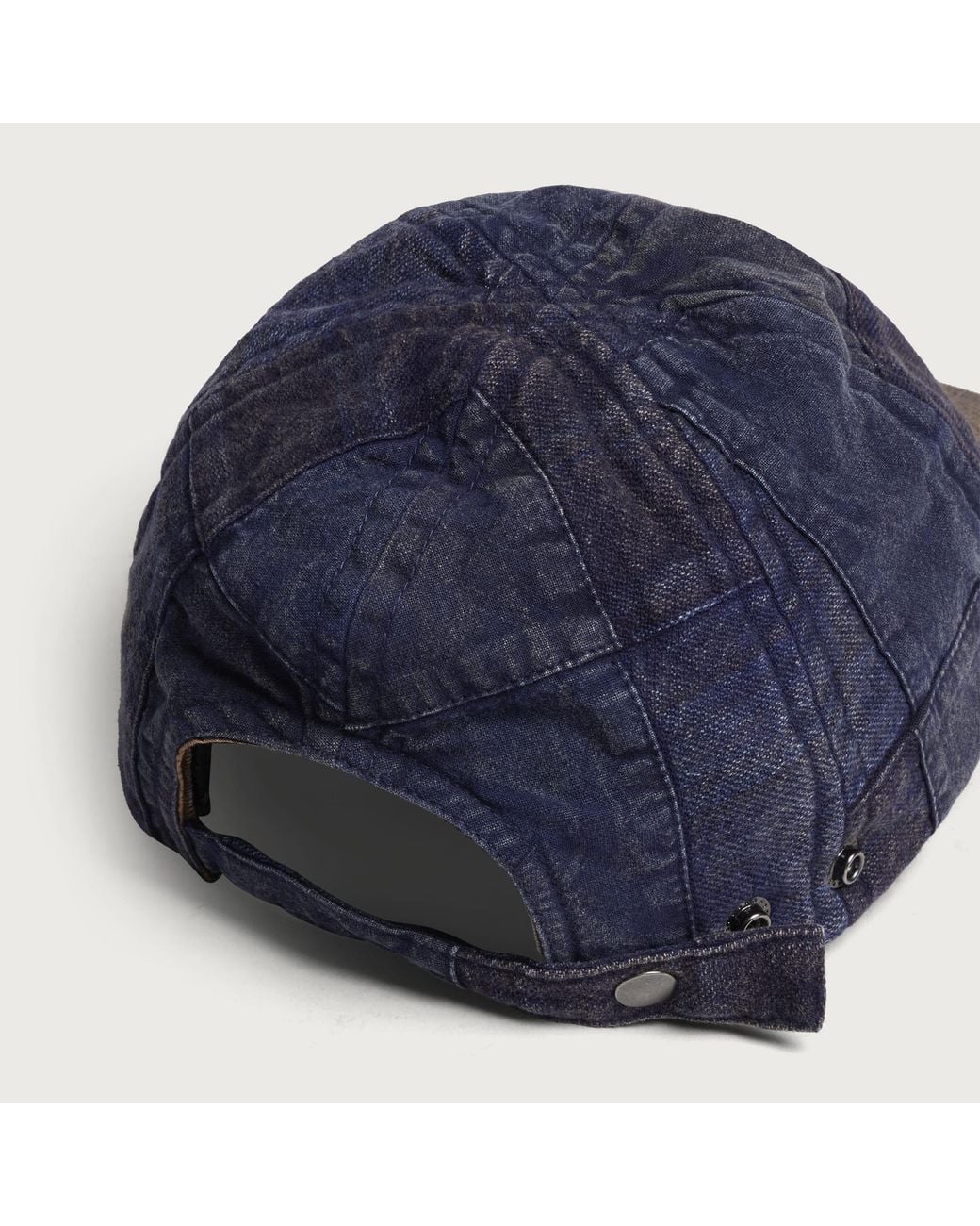 Cafe Mountain Blue Patchwork Madras Cap for men