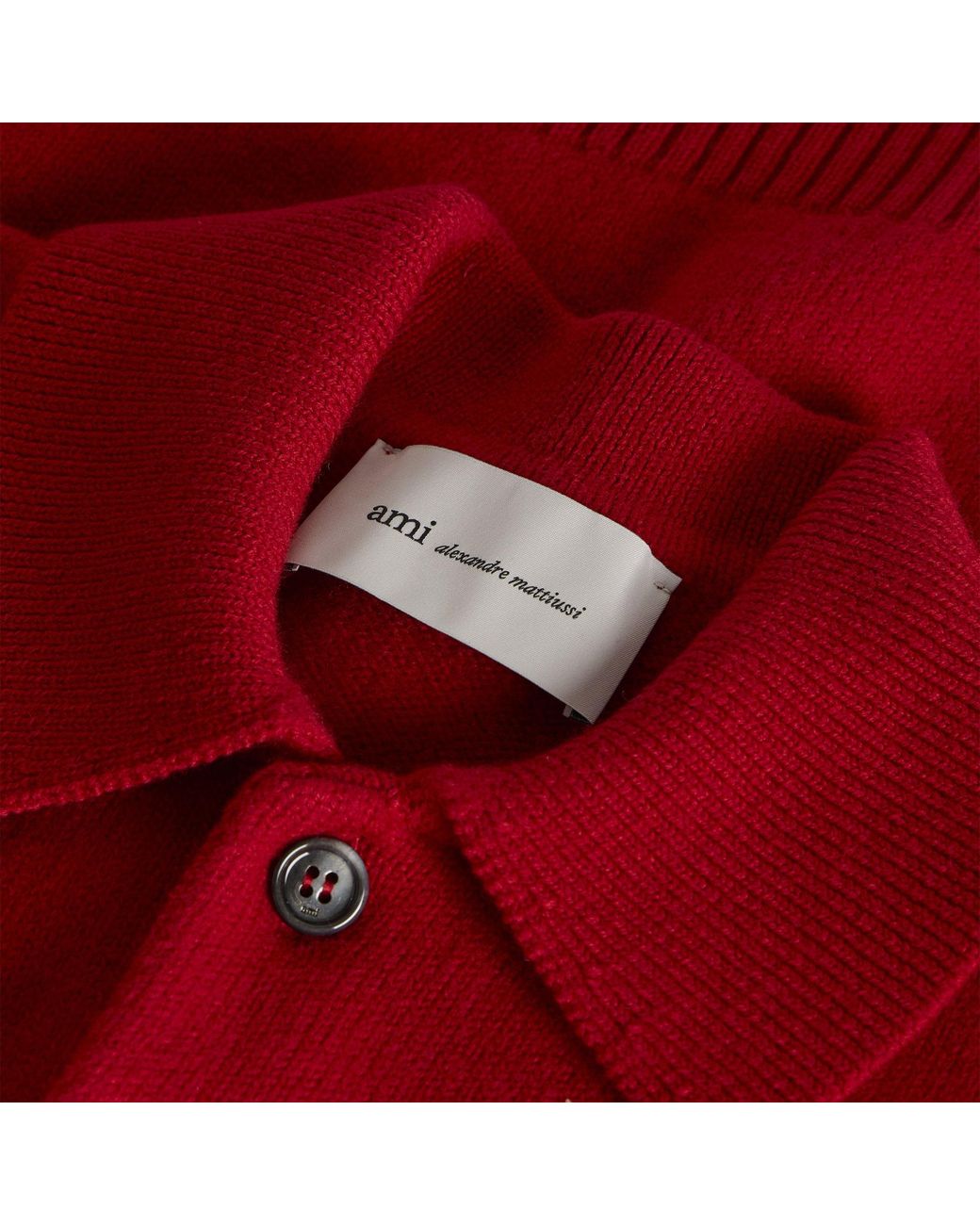 AMI Red Contrasted Adc Polo for men
