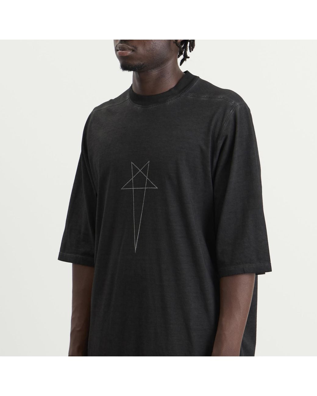 Rick Owens Black Jumbo Logo T -Shirt for men