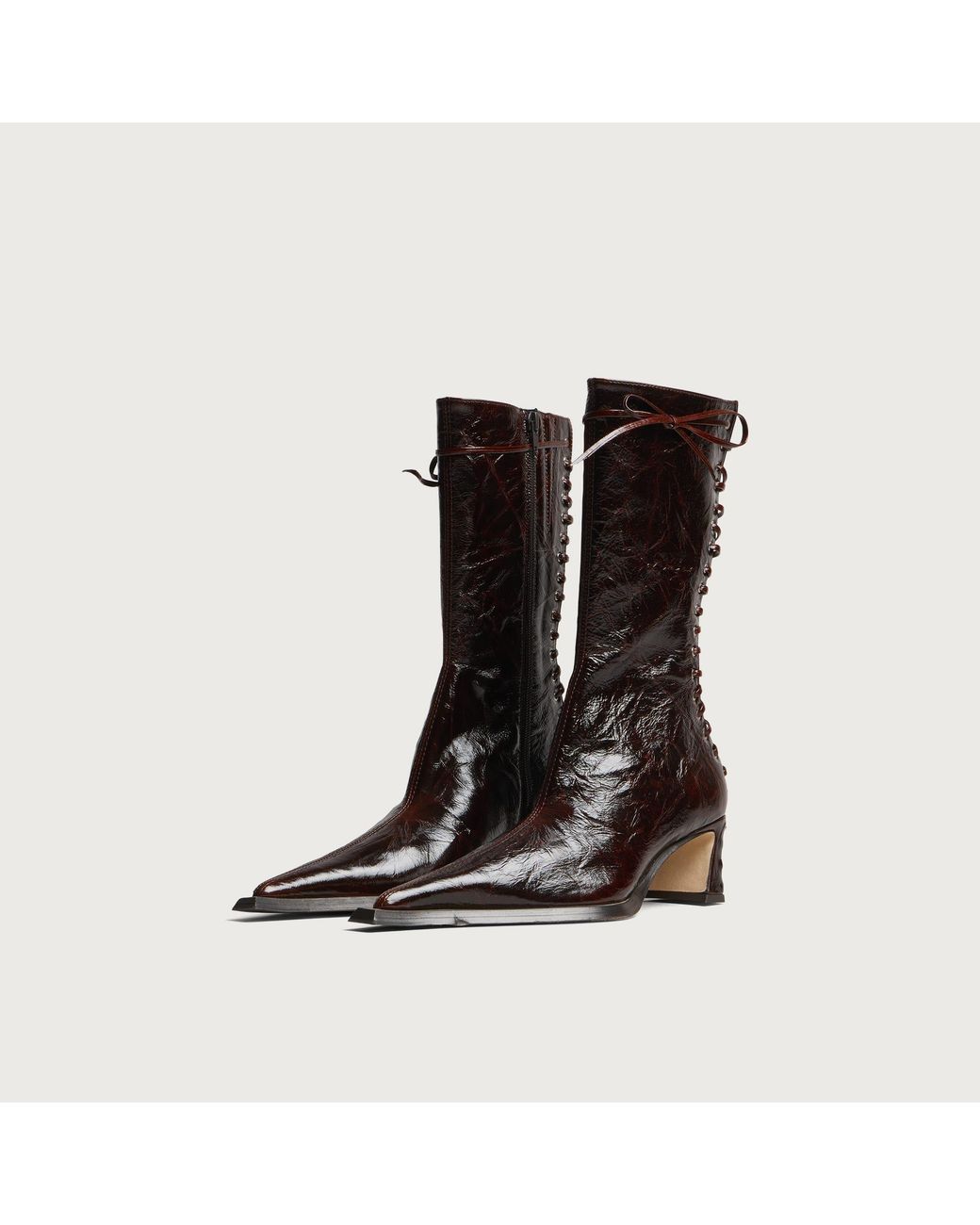 Miista Black Shelley Crinkle Boots