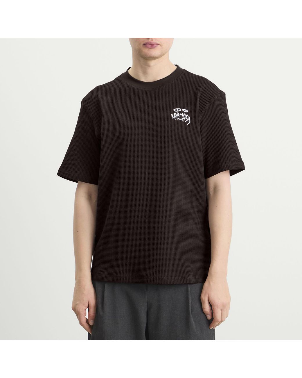KARMA8A Black Rive Gaufre T-Shirt for men