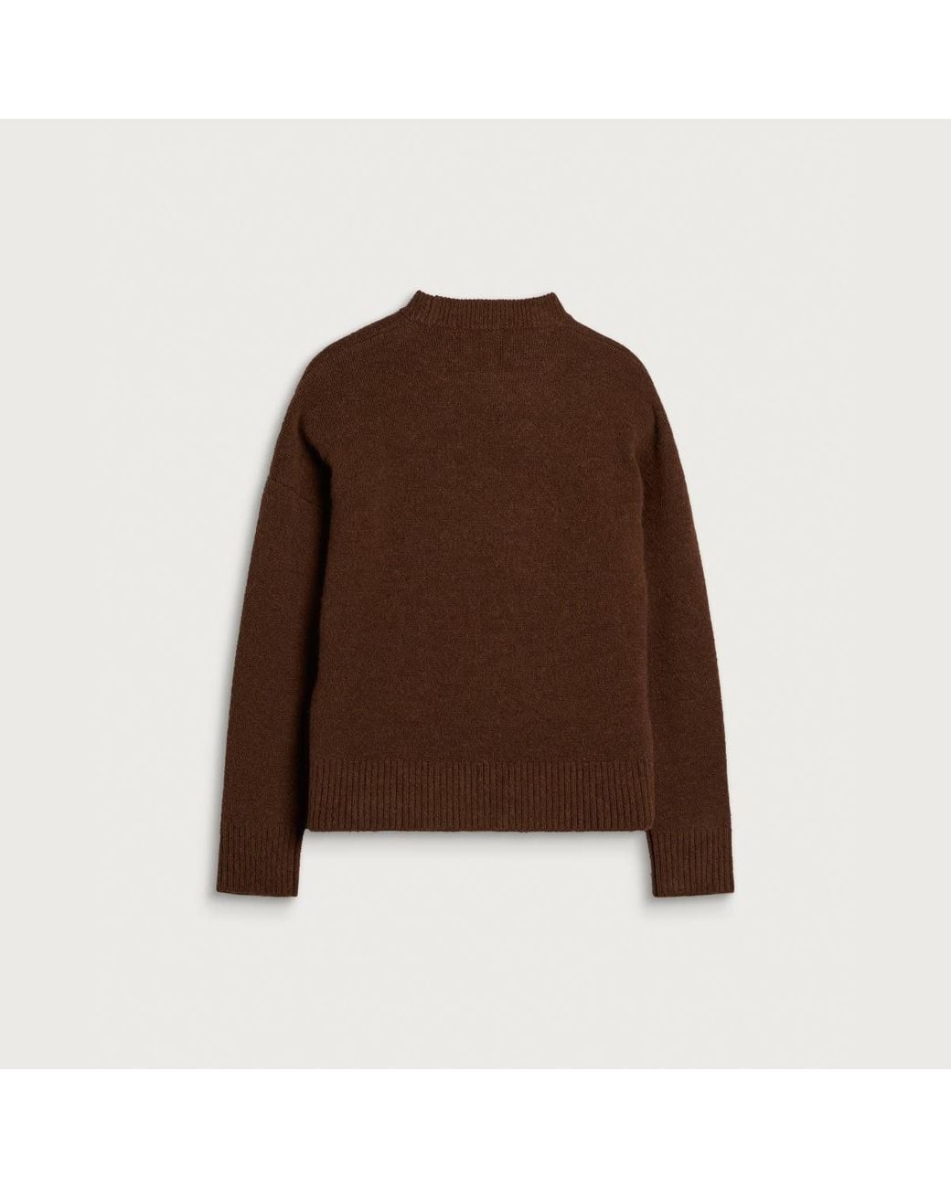 AMI Brown Crewneck Contrasted Adc Jumper for men
