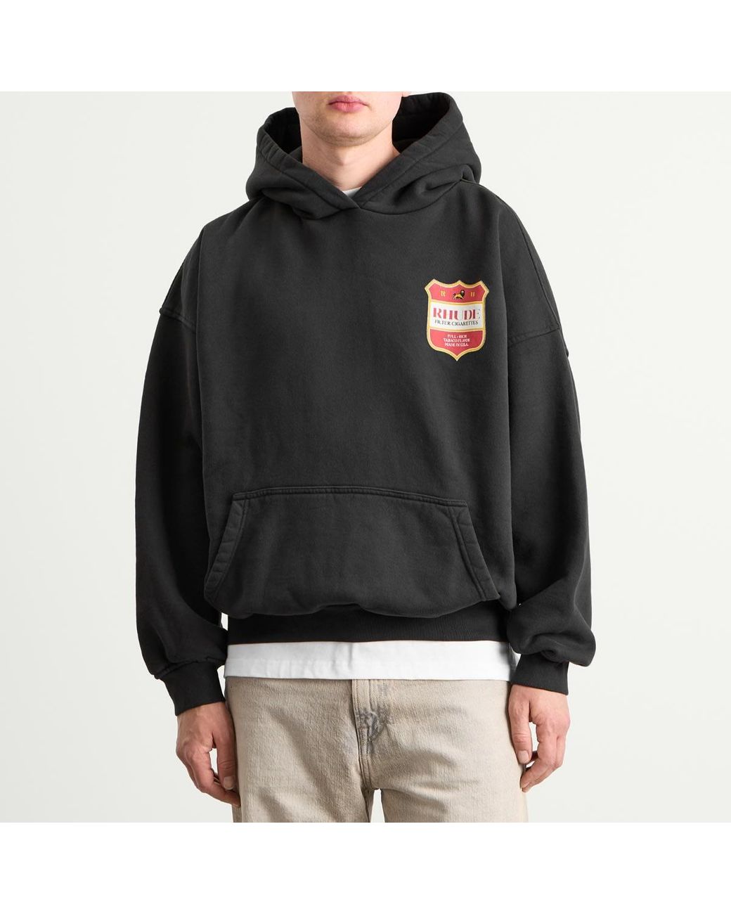 Rhude Black Filtaro Crest Hoodie for men
