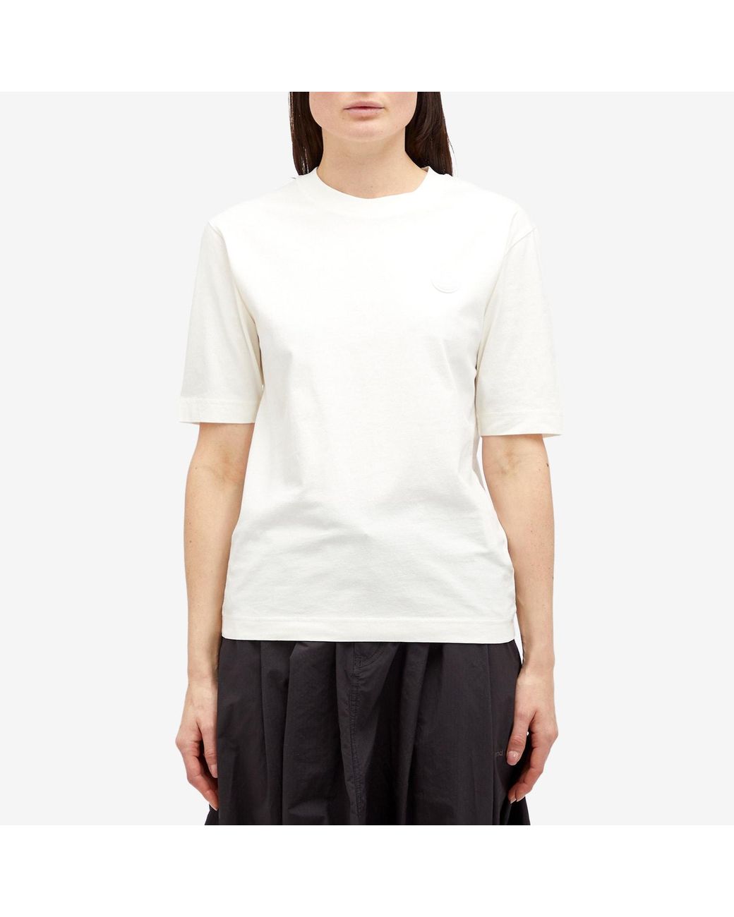 Moncler White Logo Short Sleeve T-Shirt