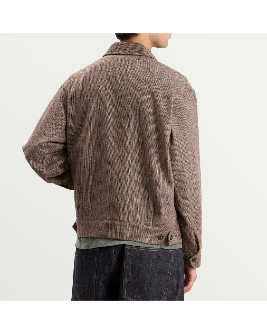 Universal Works Brown Wool Herringbone S130 Jacket for men