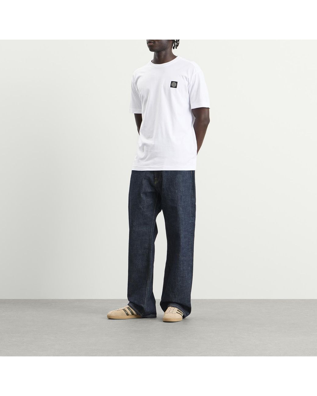 Stone Island White Patch Logo T-Shirt for men
