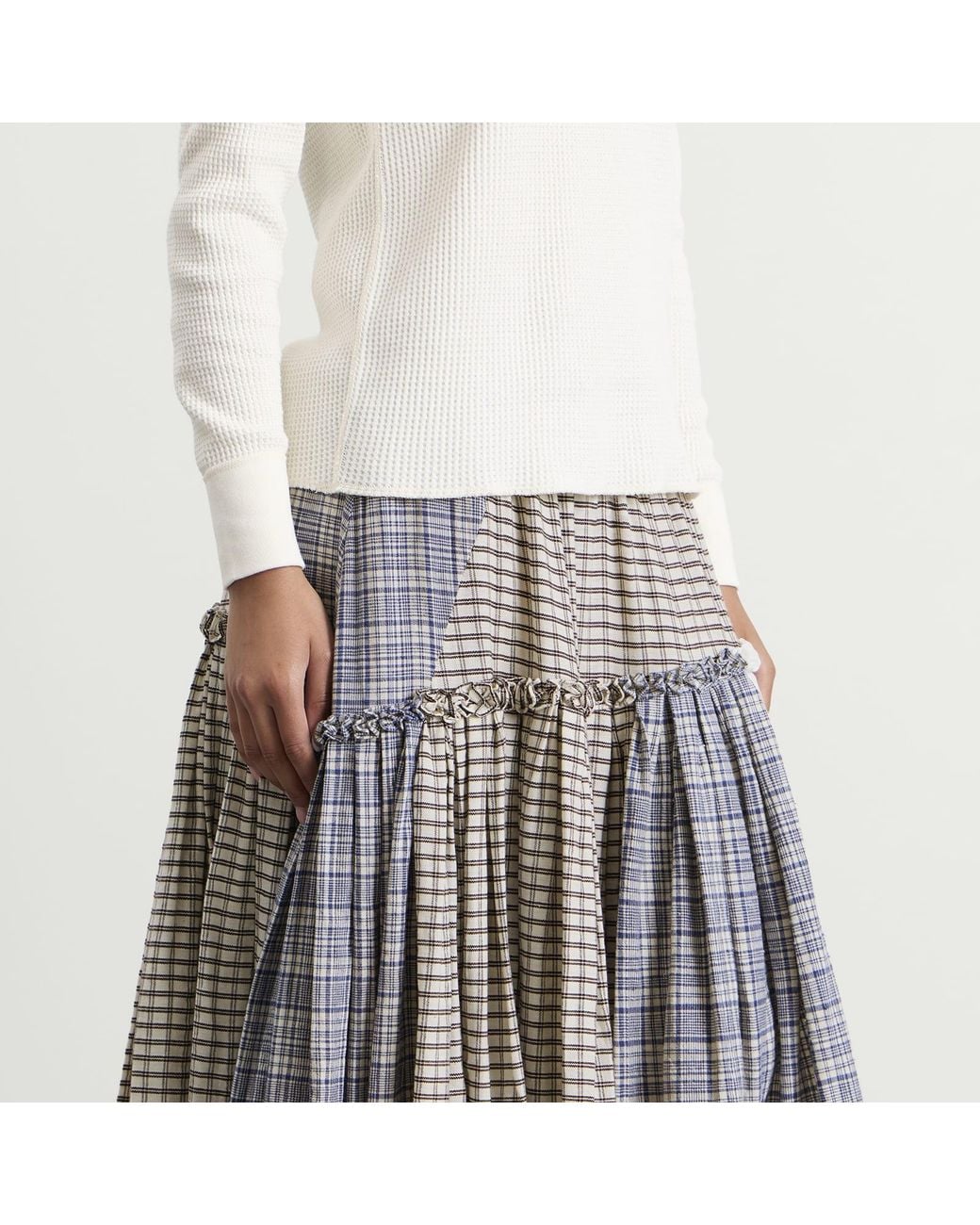 STORY mfg. Gray Precious Patchwork Pine Skirt